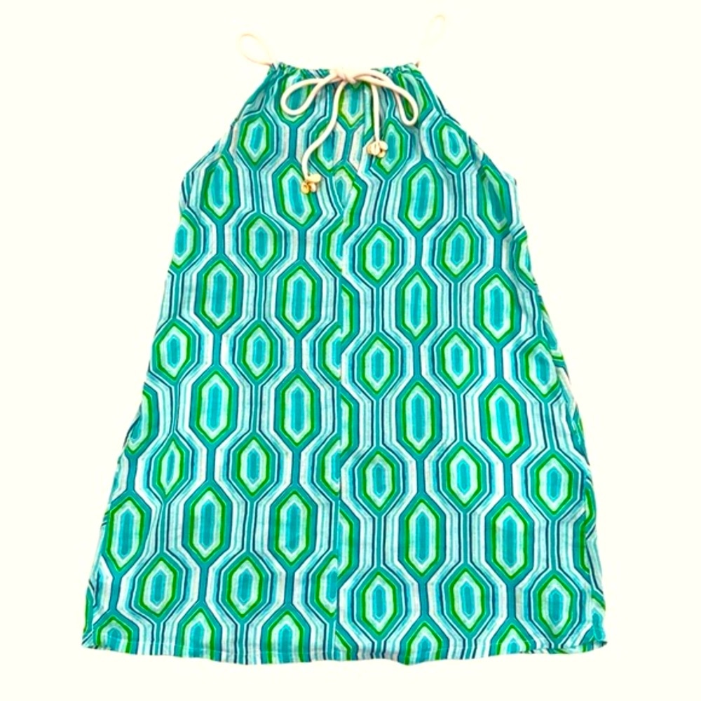 SIGRID OLSEN Halter Dress Coverup  Linen Blend Cute Shell Ties Pockets Small - Picture 3 of 8